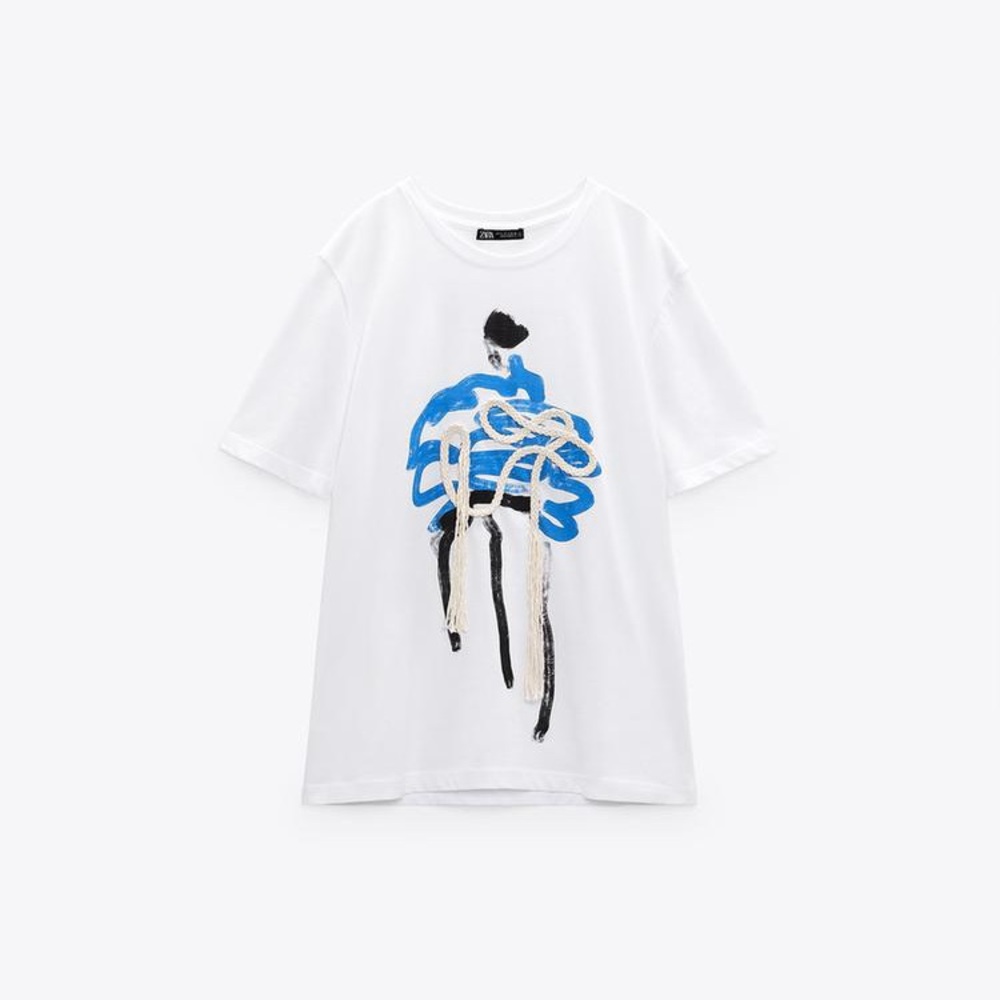 Zara CORDED GIRL T-SHIRT size XL